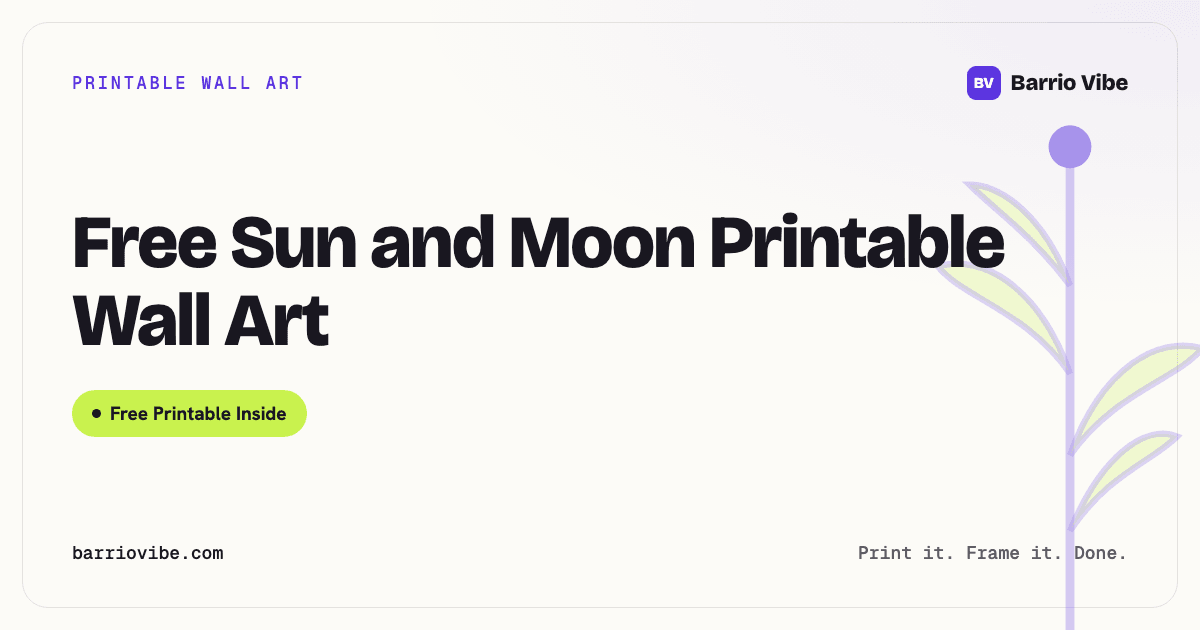 Free Sun and Moon Printable Wall Art